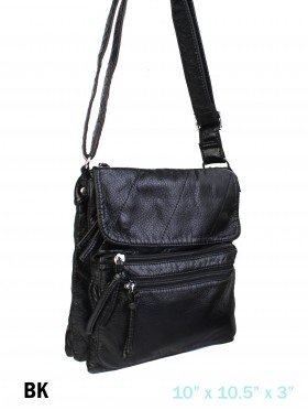 Solid Faux Leather Satchel